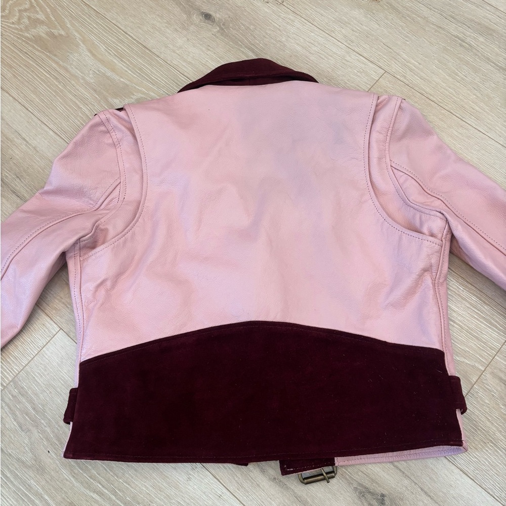 Understated Leather genuine suede leather moto jacket with bell sleeves - Picture 7 of 10